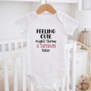 Gerber White Bodysuit with Black and Red Text